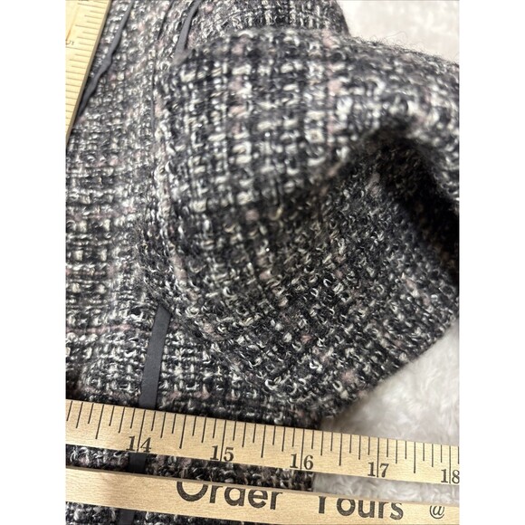Ann Taylor Gray Tweed Wool Blend Womens Jacket Size 0 Career Blazer Fabric Trim - Picture 8 of 11